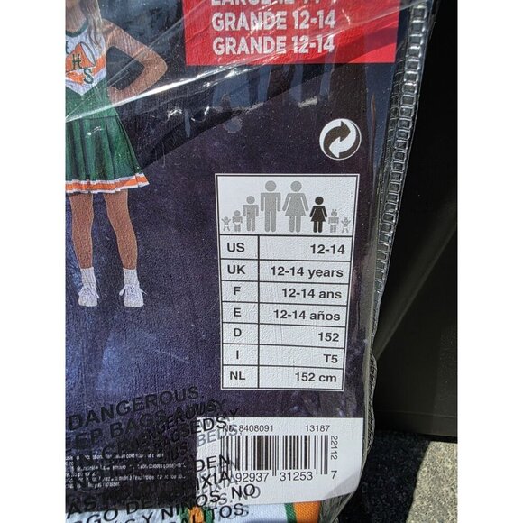 Stranger Things Hawkins High Cheer Halloween Costume Girls Large 12/14‎ 2 Pc Set - Picture 7 of 9